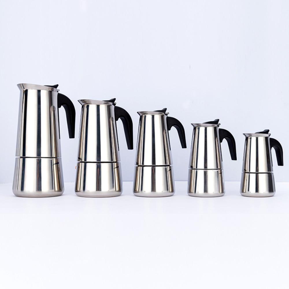 Moka Pot Stainless Steel Coffee Pot Mocha Espresso Latte Percolator Stove Coffee Maker Pot Percolator Drink Tool