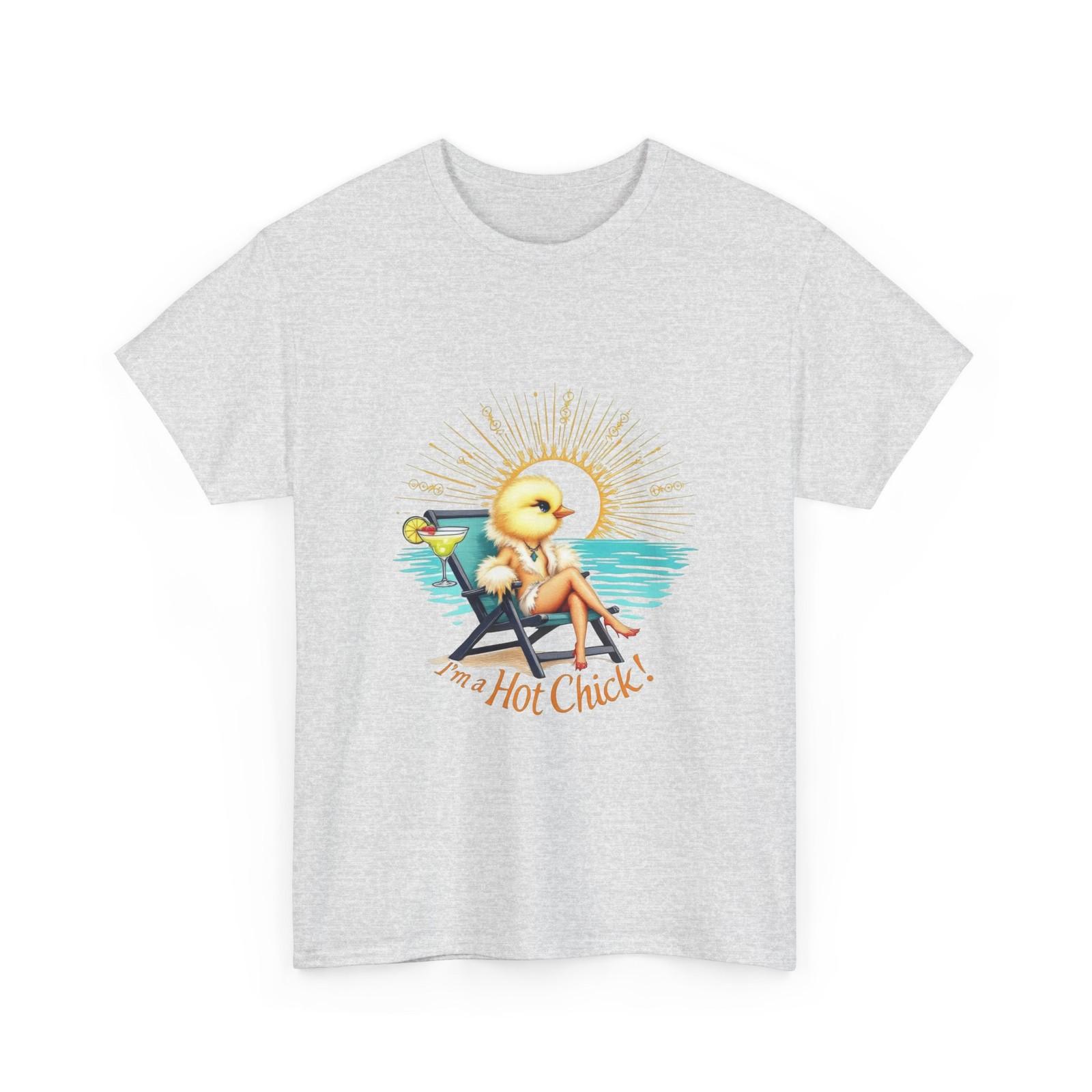 Playful Summer Tee: I m a Hot Chick, Cute T-Shirt Fun Gift, Vacation Beach Shirt 2XL