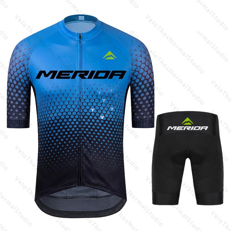 Merida Men's Summer Road Bike Wear Racing Clothes Breathable Cycling Jersey Set - Ropa Ciclismo Maillot Breathable