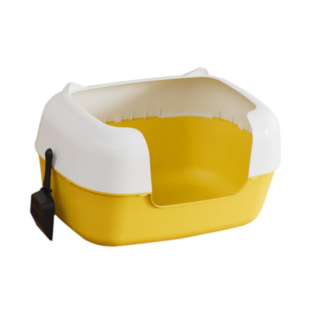 Open Top Pet Litter Box High Sided Removable Cat Toilet Pet Supplies Semi Closed Sifting Litter Tray for Small and Large Cats