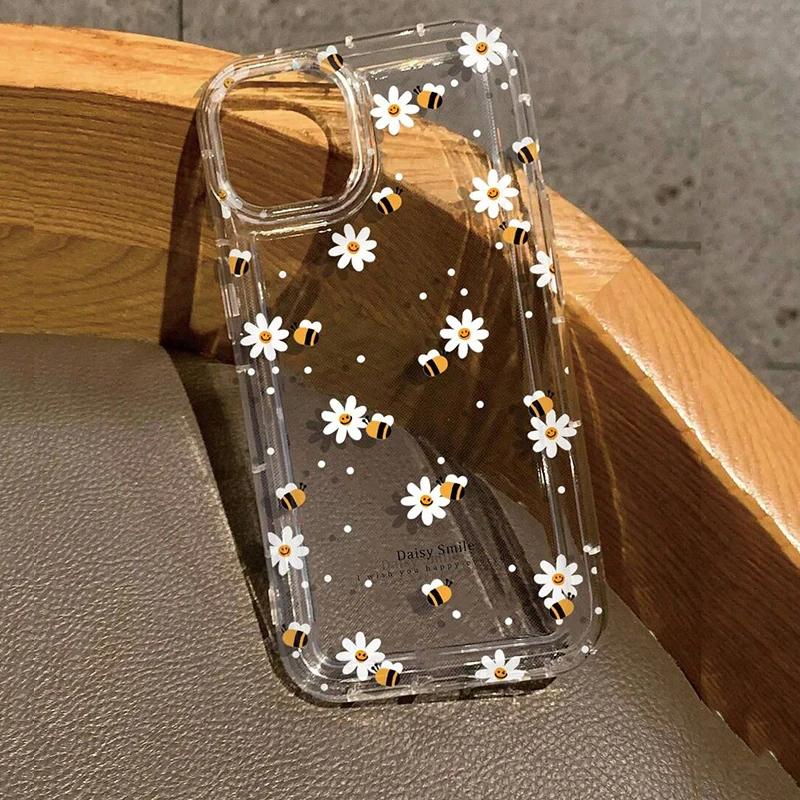 Summer Yellow And White Floral Fragments ForIPhone 17 16 15 14 Plus 13 12 Pro Max X XS XR 78 Plus SE2020 Cases Clear Cover