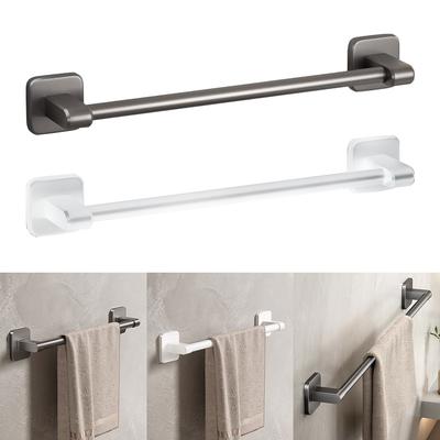 Bathroom Towel Holder White Without Drilling Bathroom Black Towel Rack Towel Bar Self-Adhesive Bathroom Towel Rack Towel Rail