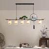 Modern Zen Dining Pendant Light: Pine-Inspired Multi-Head Strip Lamp for Tea Table or Study Desk