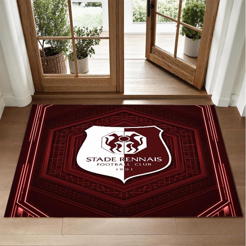 Stade Rennais FC Design Crystal Velvet Rug Soft Decorative Mat for Bedroom Entrance