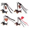 Car Key Accessory Faux Leather Dachshund Keychain Pendant Cartoon Dog Hanging Puppy Bag Charm Decor with Braided Rope Handbag Decorative Accessories