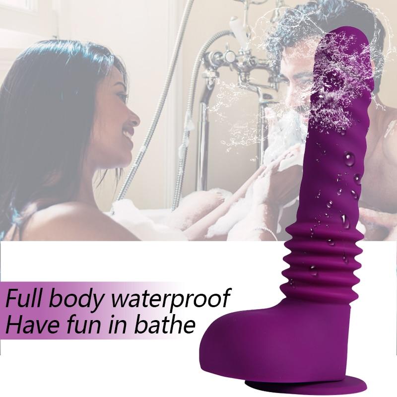 Dildo s vibrátorem na dálkové ovládání s přísavkou Teleskopická erotická hračka s velkým penisem pro ženy Stimulace bodu G pro ženskou masturbaci
