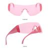 UV400 Wrap Around Oversized Rimless Star Y2K Sunglasses One Piece Sun Glasses Shades Goggles