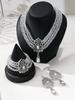 Retro Classic Hollow Rhinestone Inlaid Necklace Fashion Temperament Light Luxury High Sense Bracelet Set
