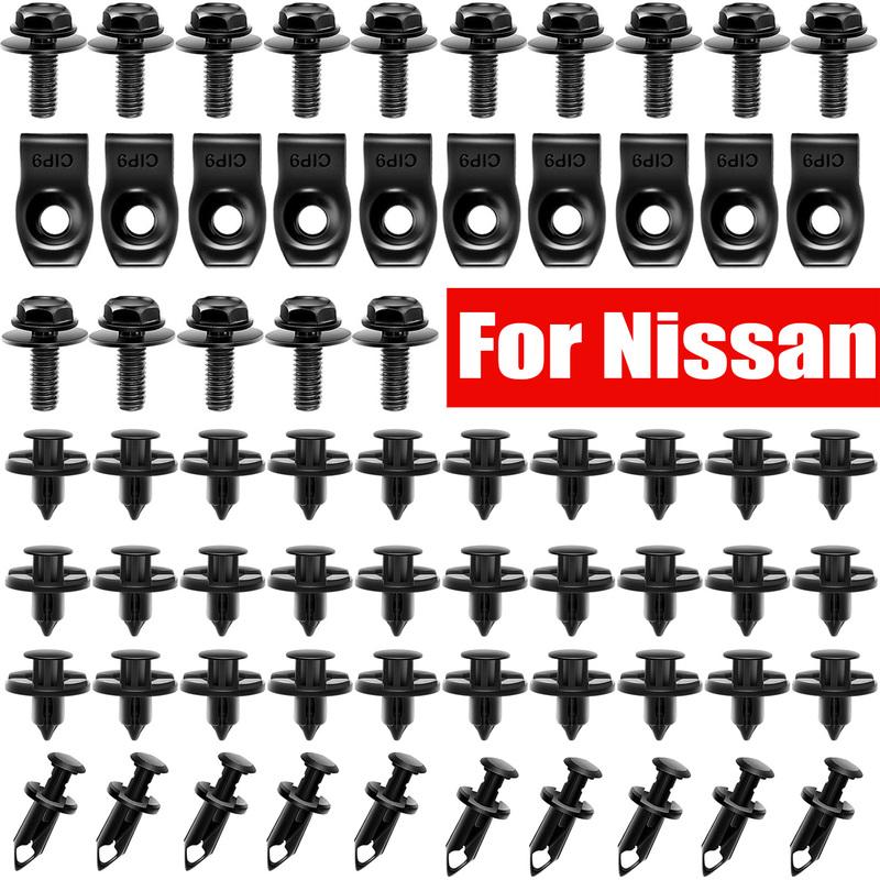 65pc Car Body Bolts & U-nut Clips M6 Engine Under Cover Splash Shield Guard For Nissan QASHQAI Rogue Sport Juke X-Trail Frontier