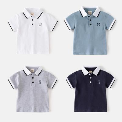 Kinder Kurzarm T-Shirt 2025 Neu Jungen Poloshirt Baby Halbarm Besticktes Oberteil Kinderbekleidung