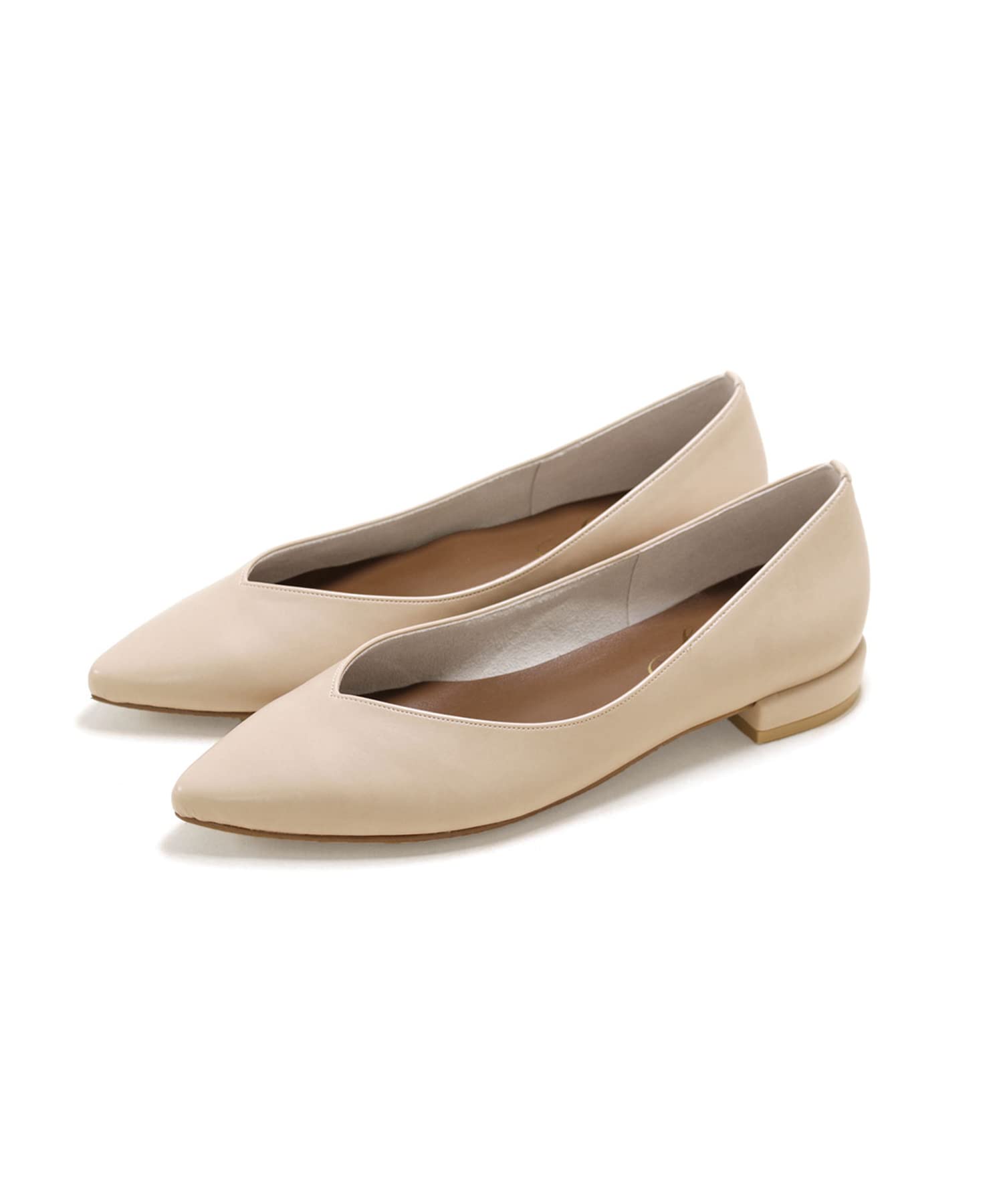 

pumps for [Sest] Japanese-made V-cut low-heel pointed-toe women, 22.5 cm, beige, ttkp102-BGPU-225 бежевий