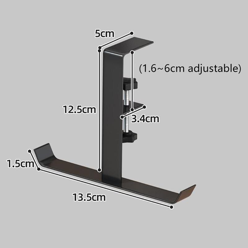 1 Stück Verstellbarer Schreibtischkantenhaken ohne Stanzen Büro Schreibtischkante Hängehaken für Tasche Studentenrucksack Aufbewahrung Hängehaken