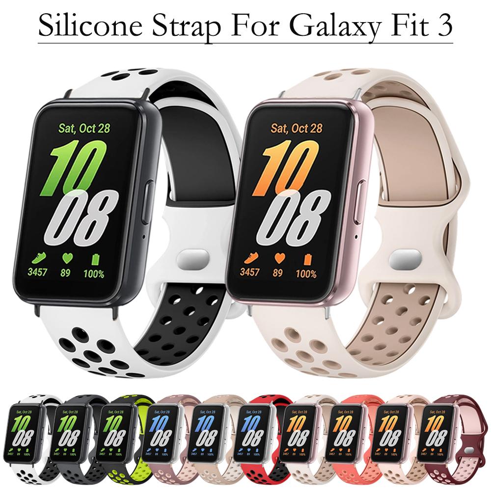 Kompatybilny z inteligentnym zegarkiem Samsung Galaxy Fit 3 Okrągły Otwór Dwukolorowy Modny Pasek Akcesoria do Galaxy Fit 3 Mężczyźni Kobiety Pasek