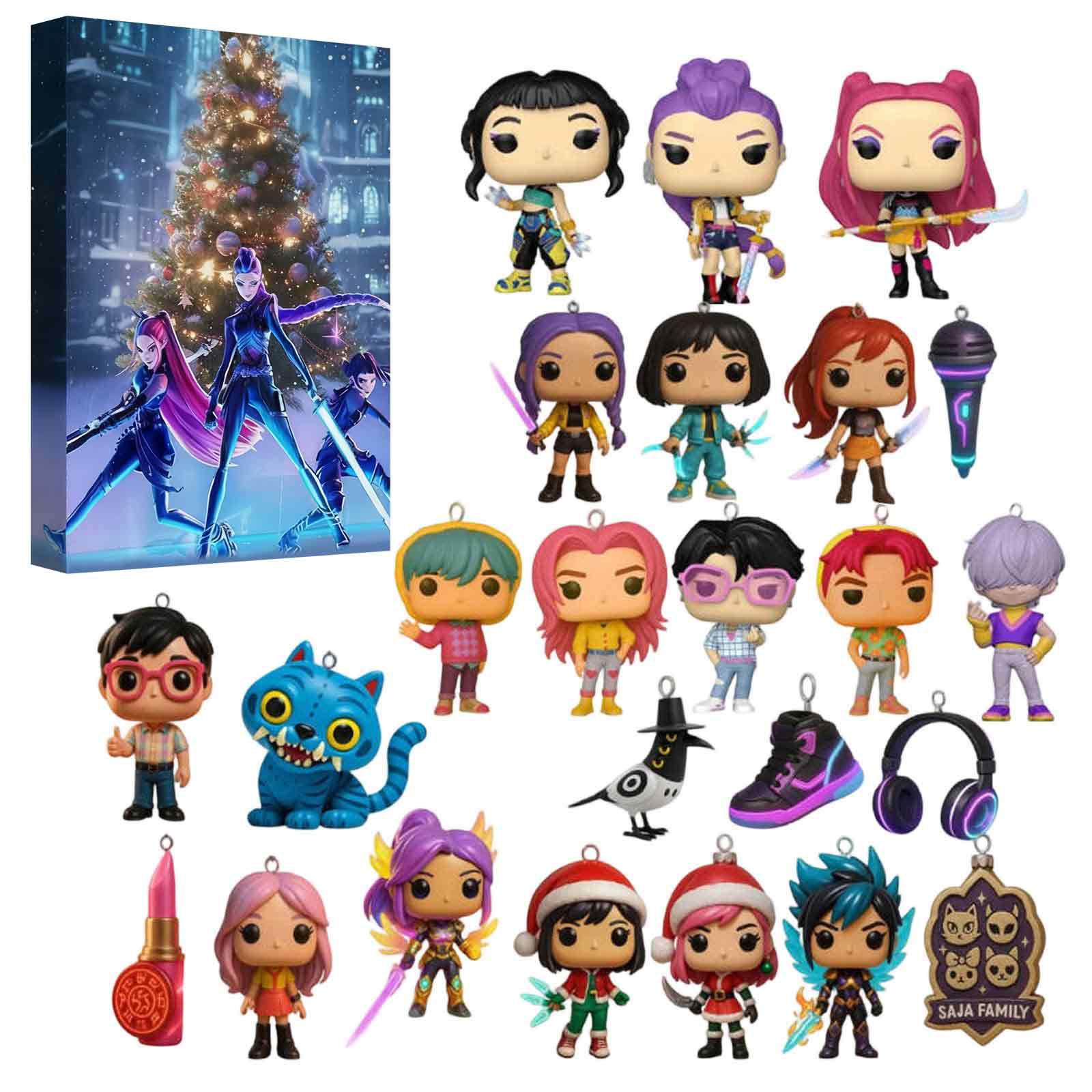 

Коробка-сюрприз с 3D куклами, 24 куклы ждут, чтобы вы их распаковали, Рождественский сюрприз для друзей и детей One Size