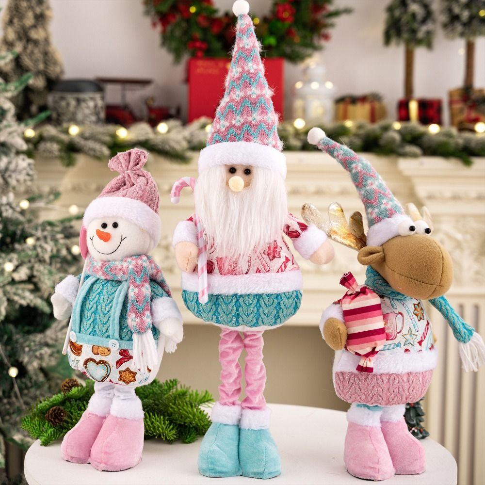 Creative Santa Claus Retractable Doll Pink Retractable Legs Doll Decoration  Party Favors