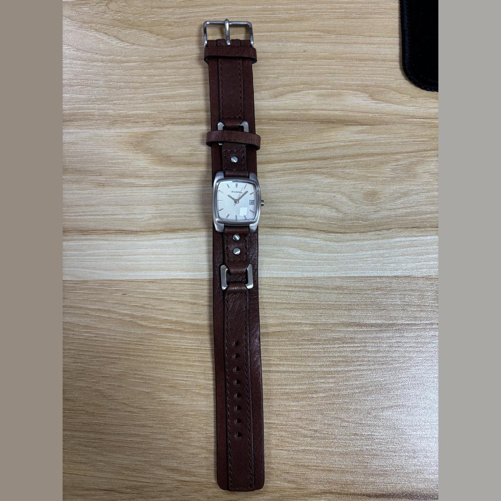 Fossil Men's Quartz Watch White Dial Leather 24mm JR9972