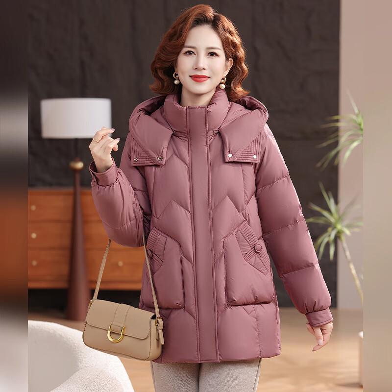

Fengxun Women s Hooded Mid-Length Down Jacket XL