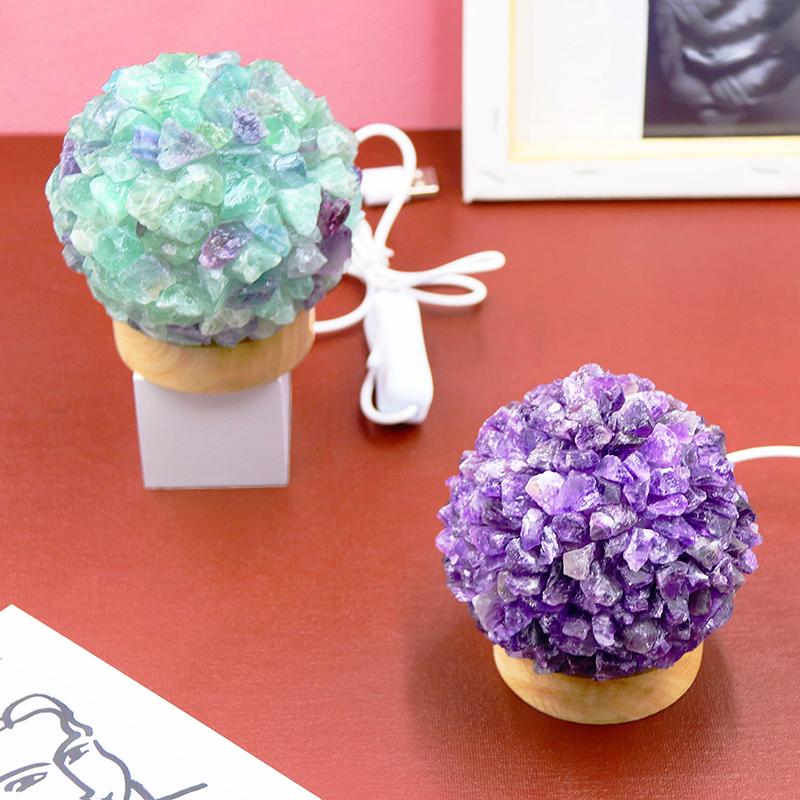 New Arrival Unique Luxury Natural Rose Quartz Pink Crystal Stone Table Lamp For