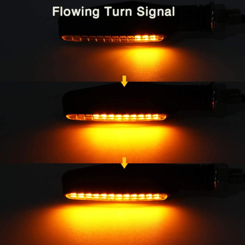 2PCS Motorcycle 12 LED Turn Signals Blinker Tail Flowing Light Water Motor Flashing Steering Lights Stop Indicator Signal IP68