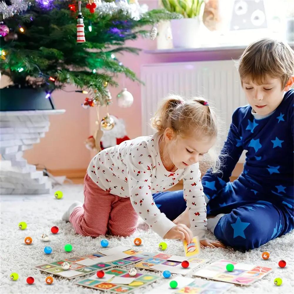 Christmas Glow Bouncy Balls 1.14Inch Glow In the Dark Bouncing Balls for Kids Birthday Party Fun Games Festive Stocking Stuffers