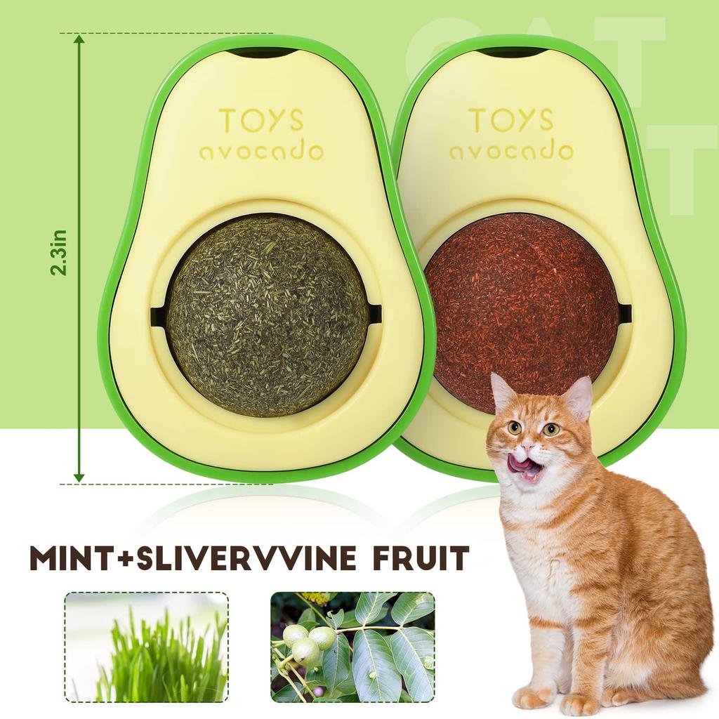 Catnip Ball Cat Toy Cat Wall Treats Silvervine Catnip Toys for Indoor Cat, Cat Teeth Grinding Chew Toys Teeth Cleaning Roller
