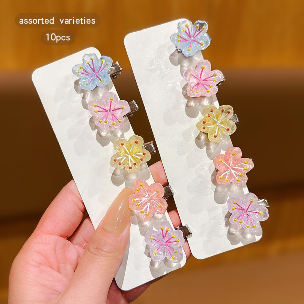 10 bunte zufällige süße florale Haarspangen, geeignet für den täglichen Gebrauch als Haarschmuck