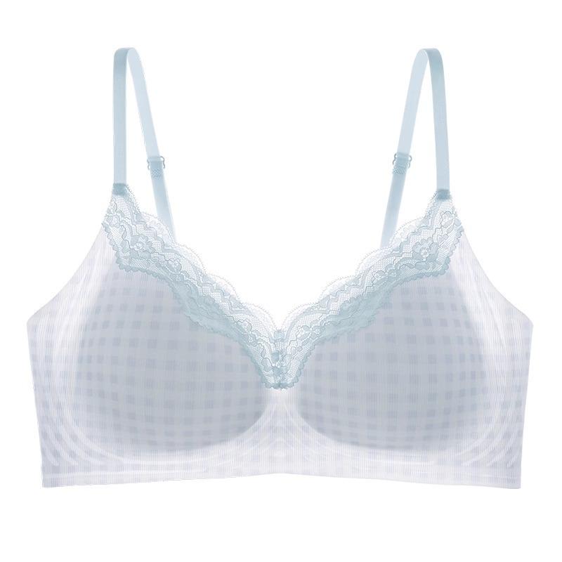 Women's Seamless Cooling Lace Push-Up Bra - Anti-Sagging, Wire-Free, Thin, Comfortable & Breathable for Summer.