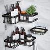 Black Bathroom Storage Rack Without Punching Bathroom Triangle Storage Rack Wall Mounted Shampoo and Washbasin Storage Supplies