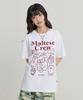 WAIKEI Maltese Crew Line Graphic Short Sleeve T-Shirt White & Red
