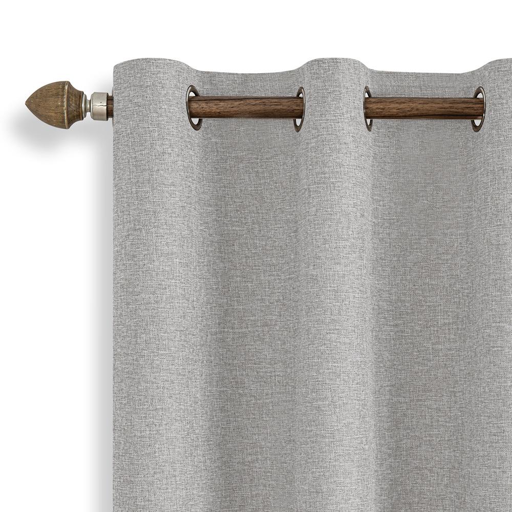 Dual-Sided Full Blackout Imitation Linen Curtains