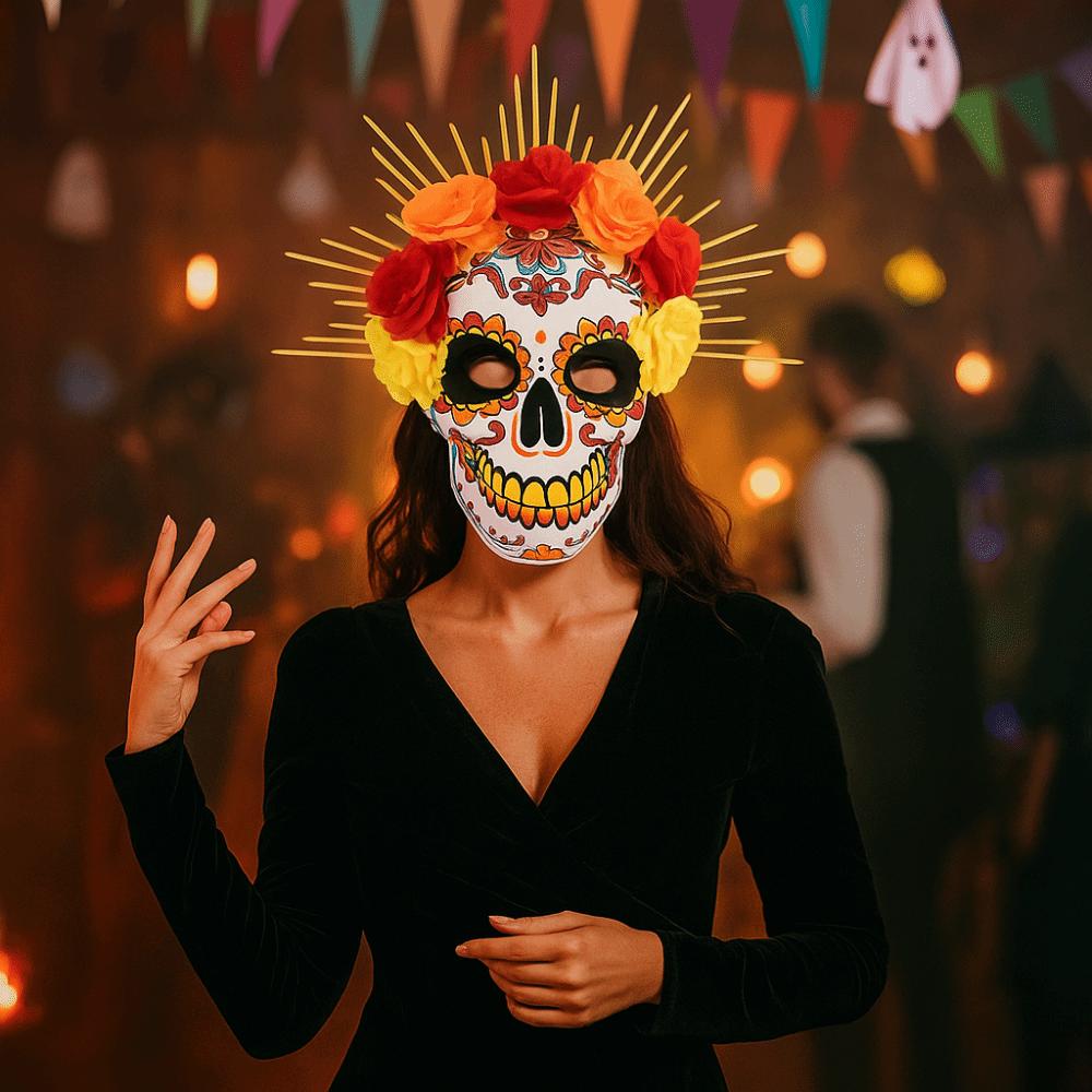 Halloween Mexican Day of The Dead Mask Full Mask Skull Mask  Modeling Costume Props