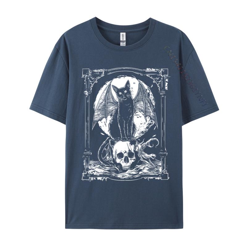 Unisex TShir Cat Skull Occult Summer Cool TShirt T Shirt For Unisex Hip Hop Cotton Leisure TShirt Wholesale