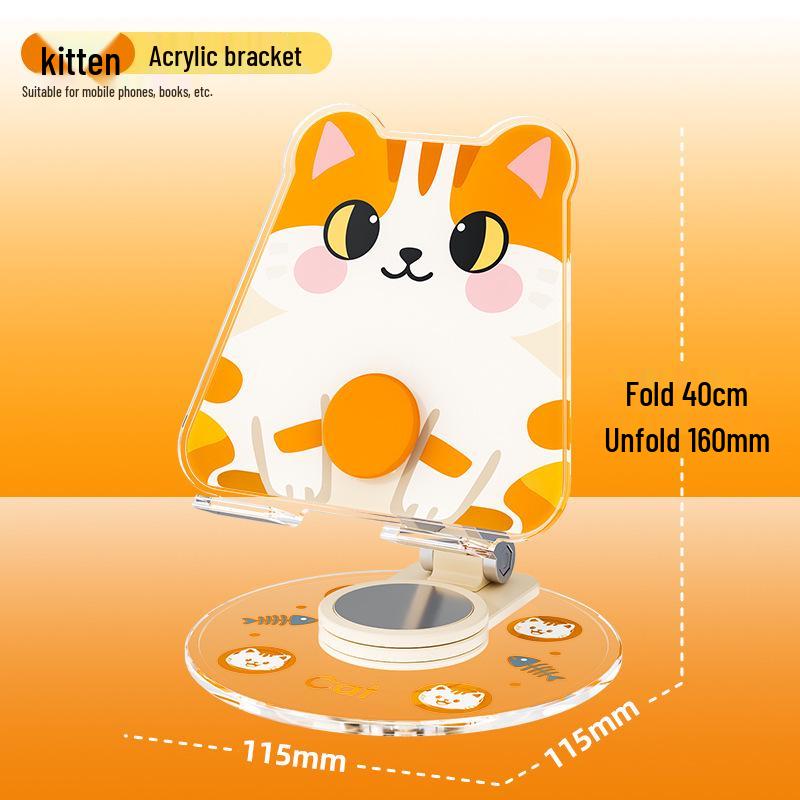 Foldable Rotatable Cartoon Acrylic Phone Holder for Desktop