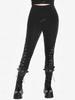 Rosegal Gothic Lace Panel Lace-up Skinny Pull On Pants