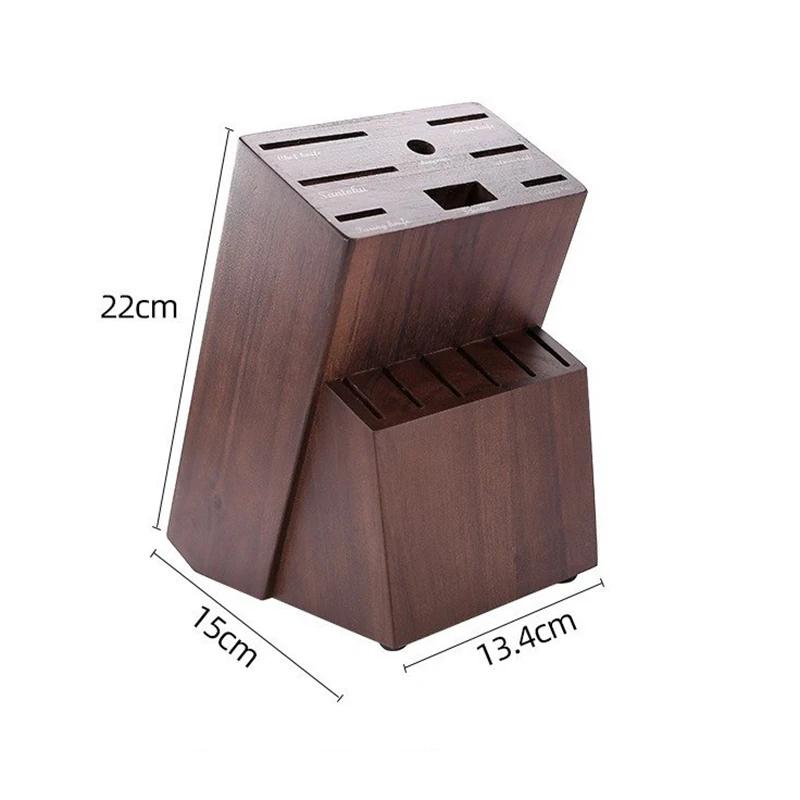 15 Slots Wood Knife Holder Universal Solid Wooden Knife Block Without Knives Kitchen Storage Knife Racks Kitchen Accessories