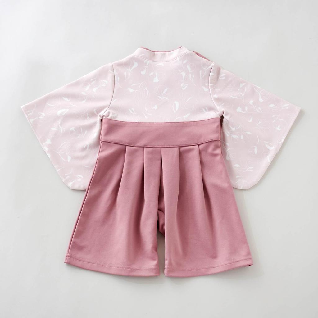 EMOKA Baby Kimono Romper with Hakama (70cm, Pink/Poppy)