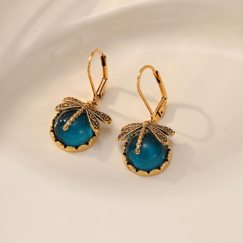 Boucles d'oreilles pendantes créatives libellule vintage en cristal bijoux glamour pour femmes fête boucles d'oreilles bohèmes
