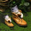 Cat Statue Cat Sleeps In Boot Resin Ornament Funny Desk Top Decorations Gift