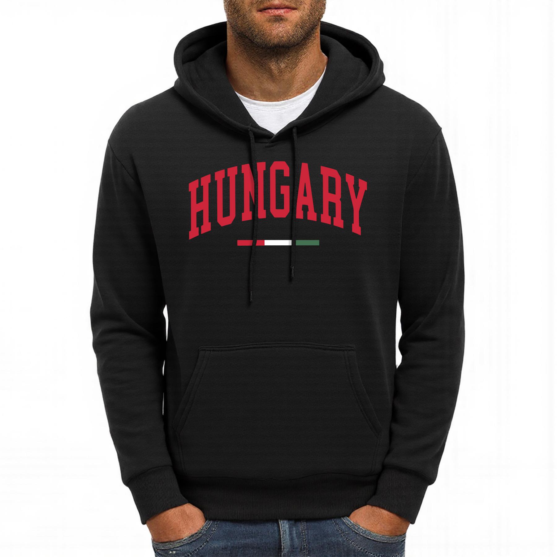 

Hungary Red White Green Stripes Print Mens Hoodies Multicolor Loose Hoody Pocket Comfortable Streetwear Fleece Casual Man Hoodie 3XL