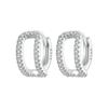 BAMOER White Gold Plated Huggie Earrings Small Hoop Earrings for Women, 925 Sterling Silver Hypoallergenic CZ Earrings