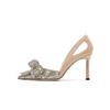 Sheepskin Single Shoes For Women 2025 All New Diamondedness Bow French High Heels For Women Stiletto Wedding Shoes