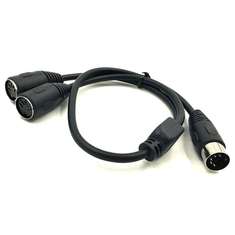 50cm MIDI DIN 5Pin Y Splitter Adapter Cable Male to Double DIN-5 Female Extension Audio Cord Line for MIDI Keyboards