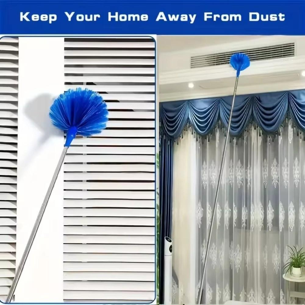 Dense Bristles Cobweb Duster Stainless Steel Ceiling Duster New High Reach Duster Window Cleaning