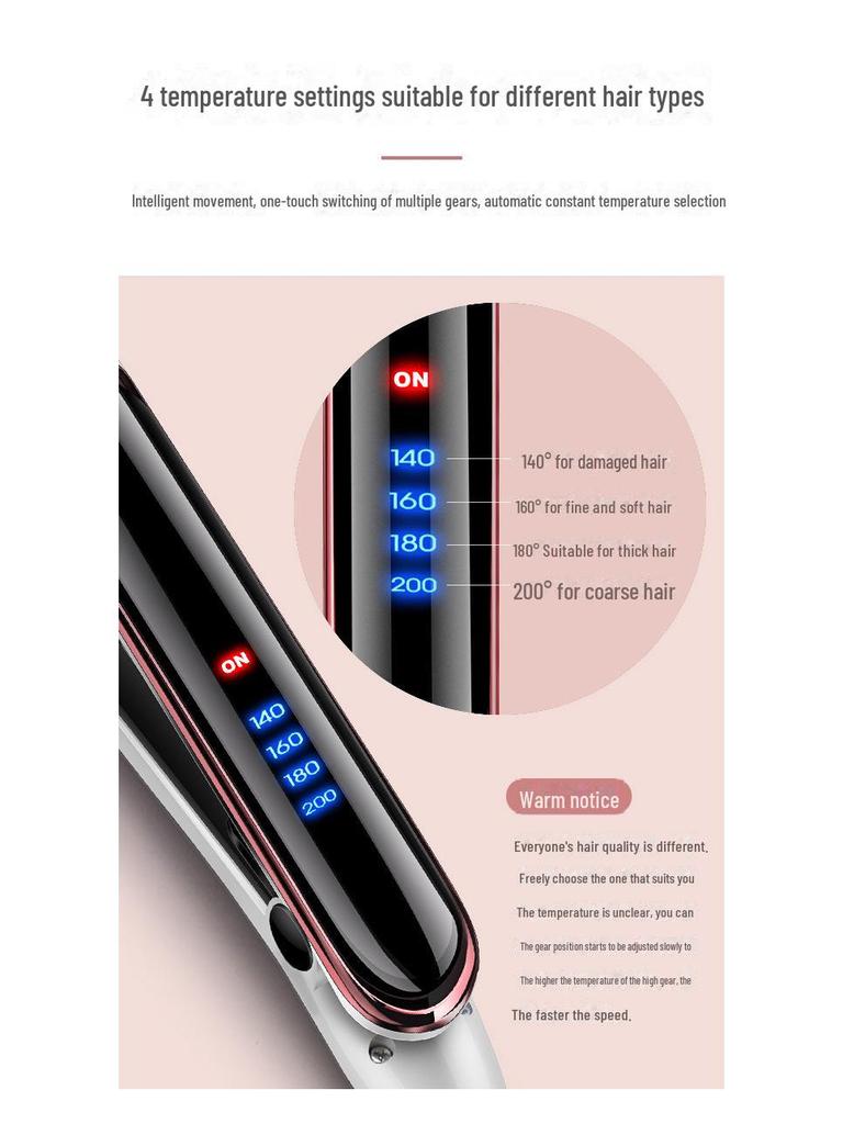 Yongri Dual-Use Hair Tool: 4-Speed Straightening & Curling Iron with Temperature Control for Salon and Home Use
