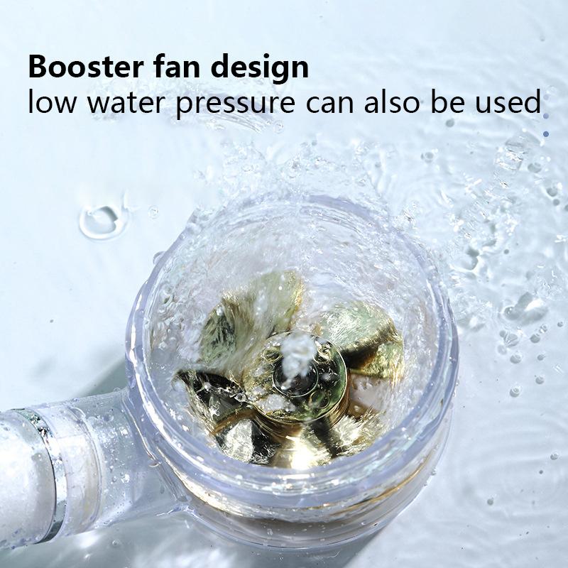 3/7 Farben ändern Temperatursensor LED Druckduschenfilter Hochdruck-Turbo-Propeller-Duschkopf Badezimmerzubehör