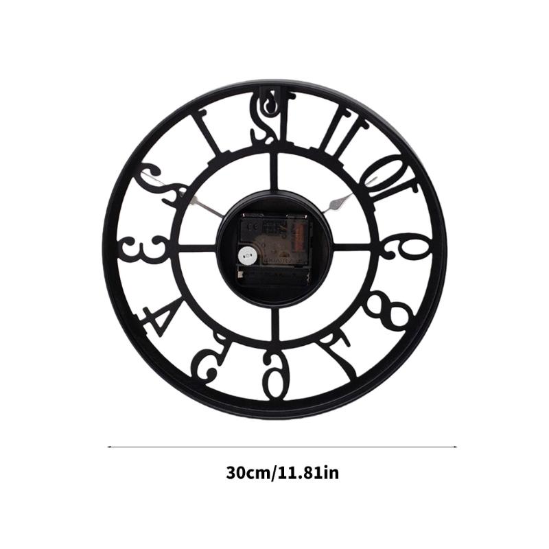 Industrial Themed 12Inch Rusts Resistant Metal Wall Clock Quiet Not Ticking Movement For Home Office Cafes Decoration