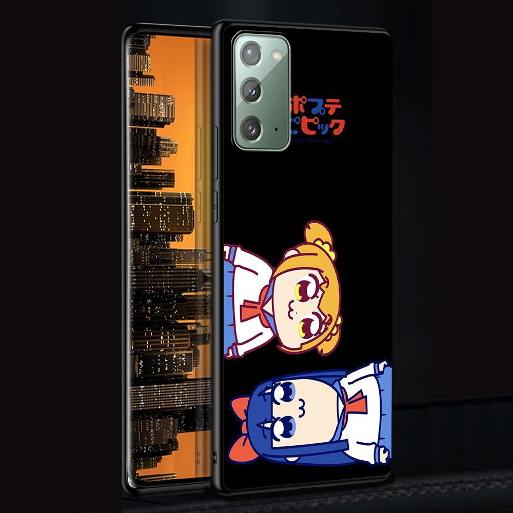 Pop Team Pipi Anime Case for Samsung Galaxy Note 20 Ultra 10 Lite 9 8 A53 A52 A12 S22 S21 FE S20 Plus Silicone Black Phone Cover