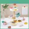Kids Wooden Toy Kitchen Set With Multilayer Cake Stand For Imaginative Play And Parentchild Interaction