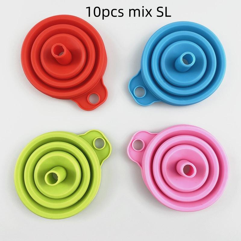 1/3/5/10 pcs S L Folding Silicone Funnel for Filling Bottles Kitchen Silicone Funnel Collapsible Kitchen Gadgets Oil Filler