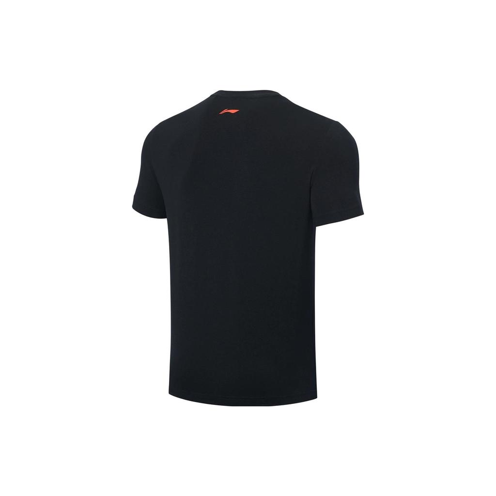 Li Ning Table Tennis Series Logo Print Round Neck Short Sleeve T-Shirt Unisex Tops Black ATST027-3